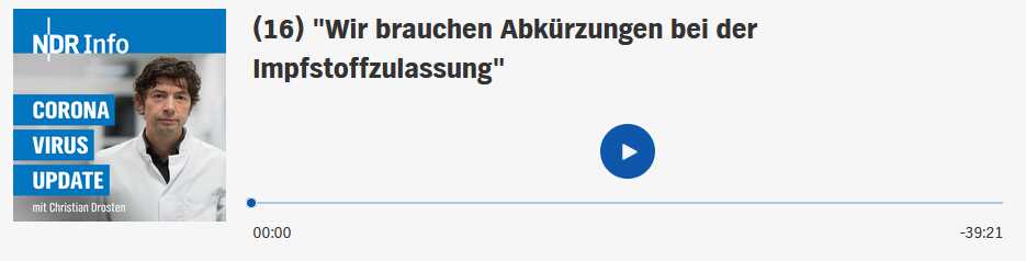 Read more about the article Corona und die Folgen: Podcast des NDR mit Christian Drosten